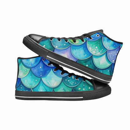 WOMEN'S Mermaid Scale High Top Canvas Dreamcore Shoes