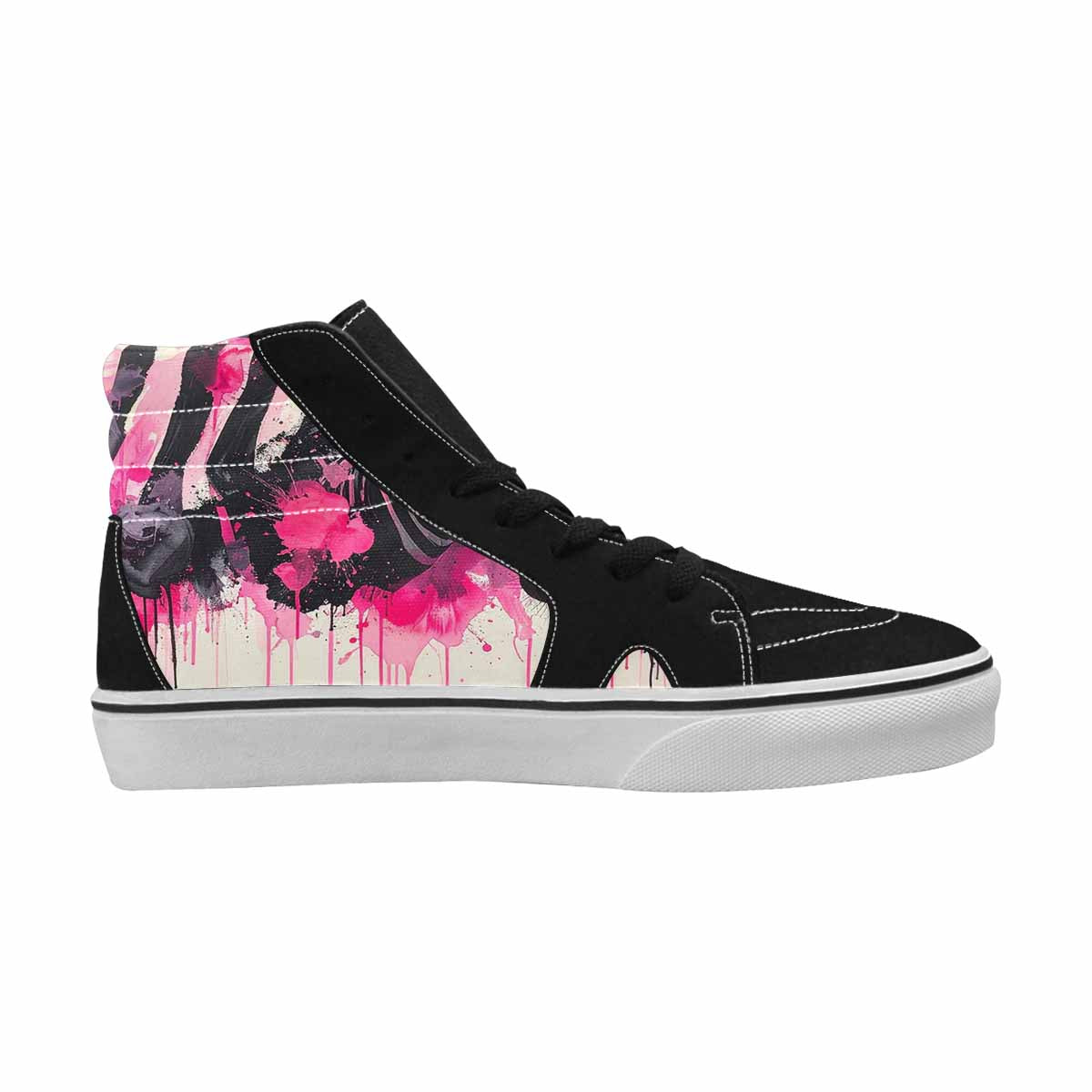 MEN'S Zebra Stripe Burst High Top Canvas Vivid Custom Sneakers