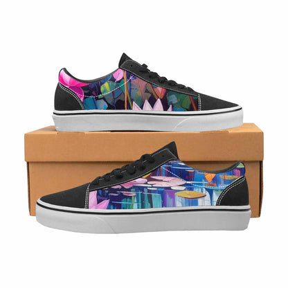WOMEN'S Full Color Vibrant Monet Lace-Up Canvas Surreal Shoes