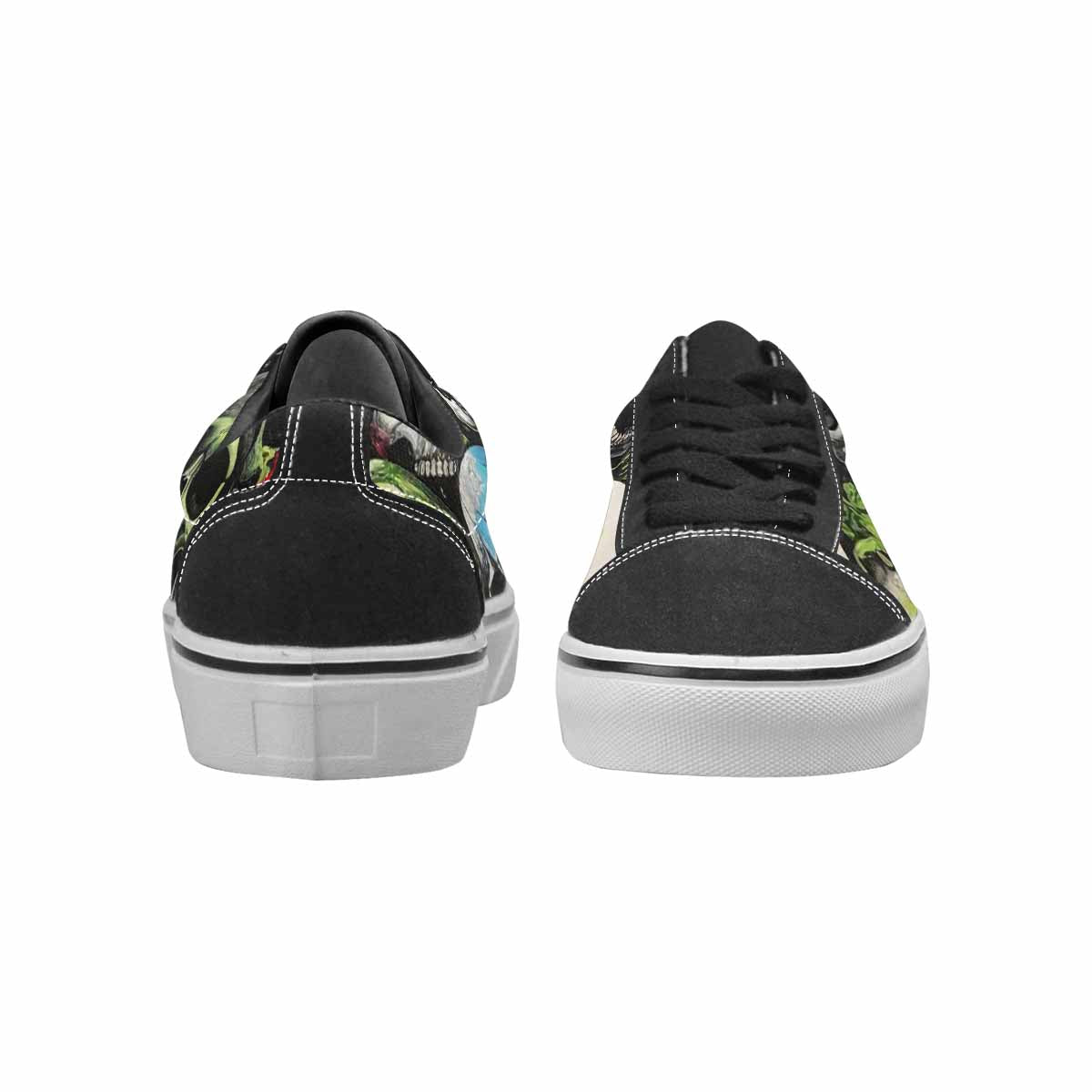 WOMEN'S Rainbow From Skull S Lace-Up Canvas Surreal Custom Shoes