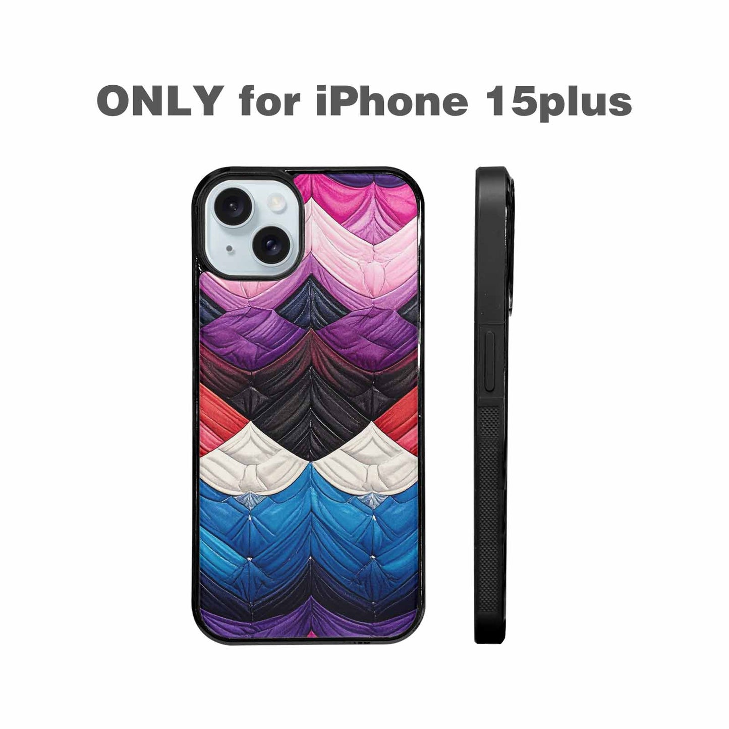 iPhone 15 Plus Case — Genderfluid Flag Color Theme Small Rainbow, Unique Phone Case Design
