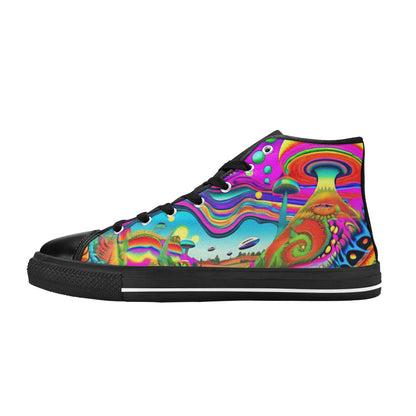 MEN'S Trippy World Art 36 High Top Canvas Dreamcore Custom Sneakers