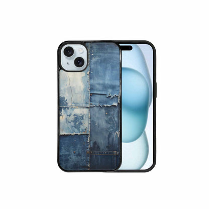iPhone 15 Plus Case — Denim Distressed Textures Print Edge To, Custom Phone Case