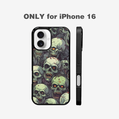iPhone 16 Case — Zombie Head Pattern Hundreds Of Small, Custom Art Phone Cover