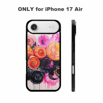 iPhone 17 Air Case — Tie Dye Swirls Black Pink Tie, Custom Designed Case Cover