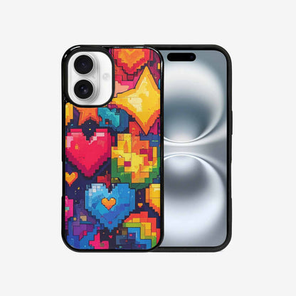 iPhone 16 Case — Pixel Art 8 Bit Burst Pattern, Personalized Phone Case