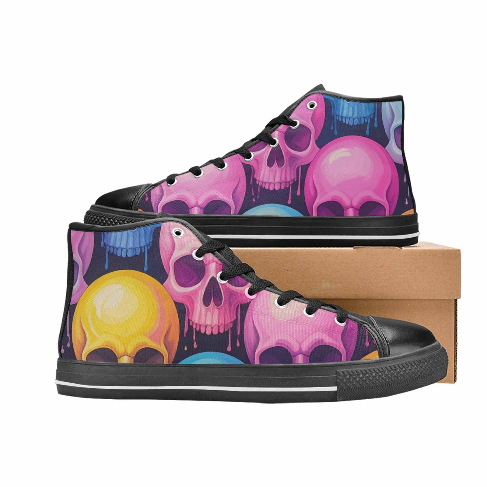 WOMEN'S Dripping Candy Skulls High Top Canvas Y2K Shoes