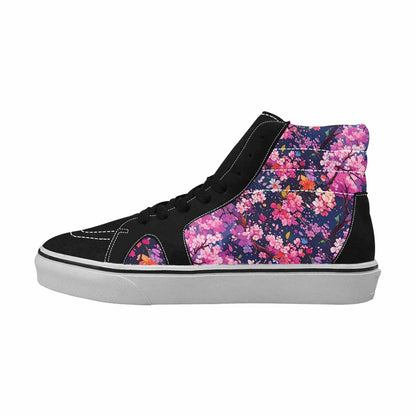 MEN'S Cherry Blossom Branch Cherry High Top Canvas Cottagecore Custom Sneakers