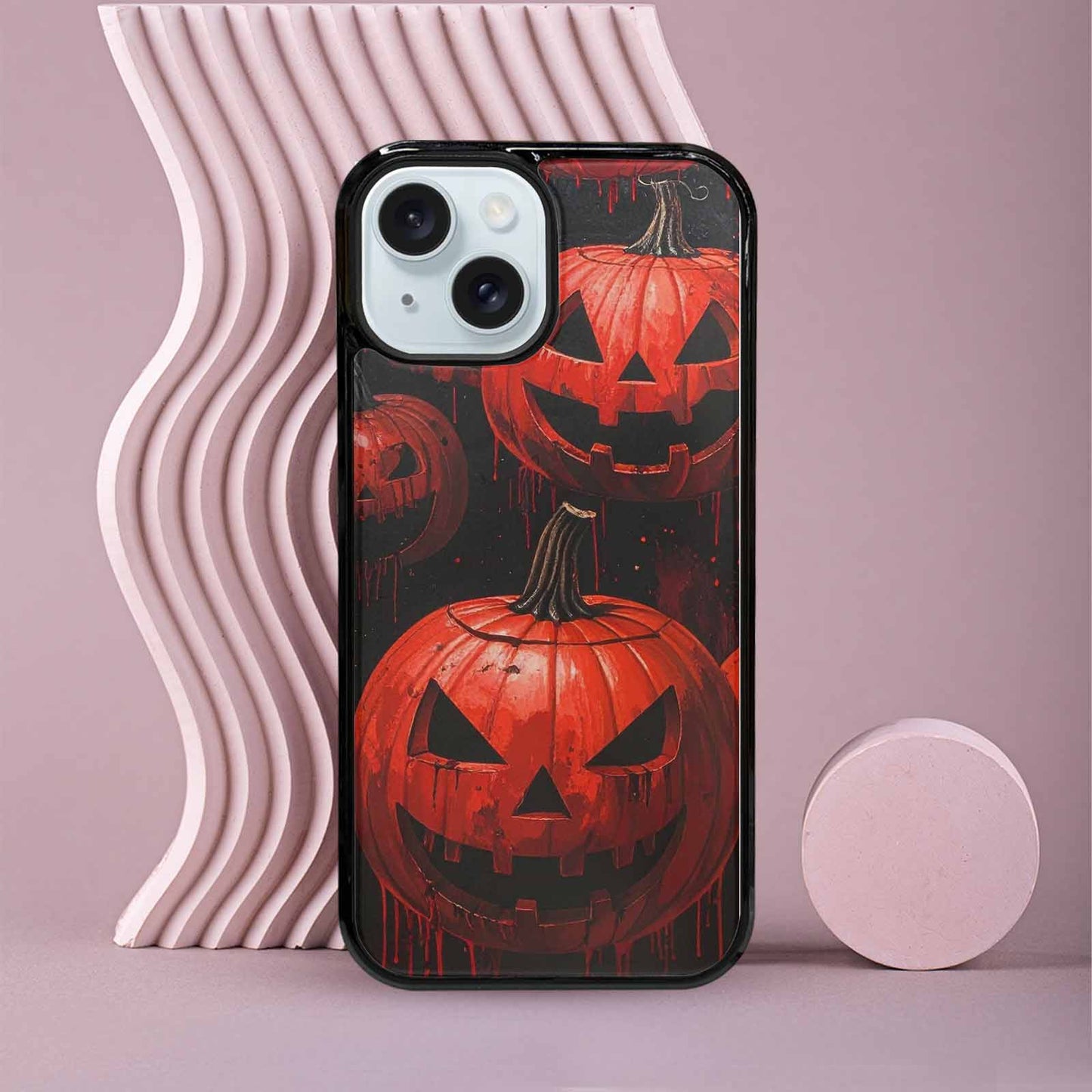 iPhone 15 Case — Bloody Pumpkin Face Custom, Personalized Phone Case