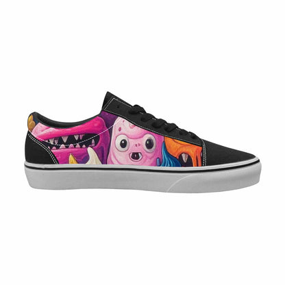 WOMEN'S Melting Ice Cream Monster Lace-Up Canvas Dark Academia Custom Sneakers