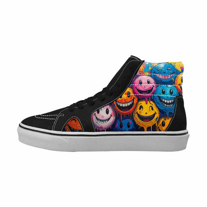 MEN'S Melting Moon Smiley High Top Canvas Grunge Shoes