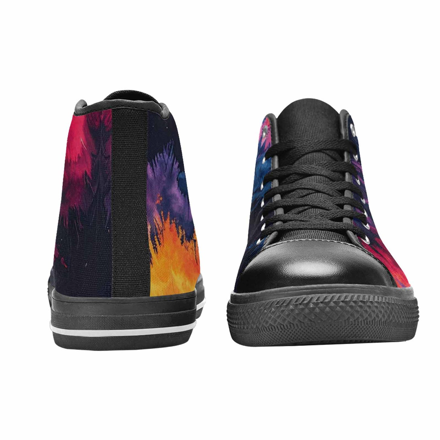 MEN'S Tie Dye Dark High Top Canvas Y2K Custom Sneakers