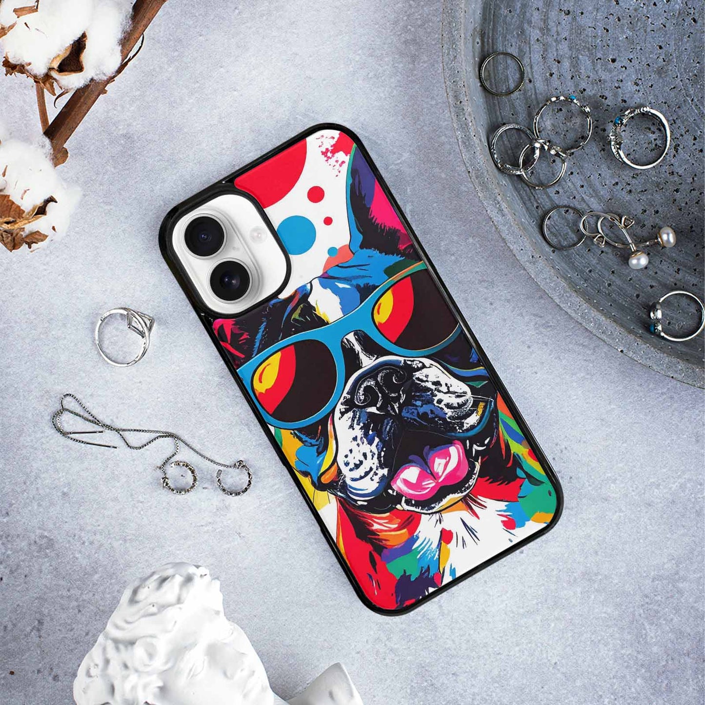 iPhone 16 Plus Case — French Bulldog Pop Art Pattern, Unique Phone Case Design