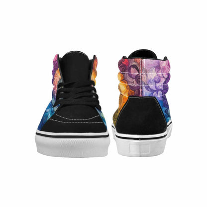 MEN'S Tie High Top Canvas Vibrant Chaos Custom Sneakers