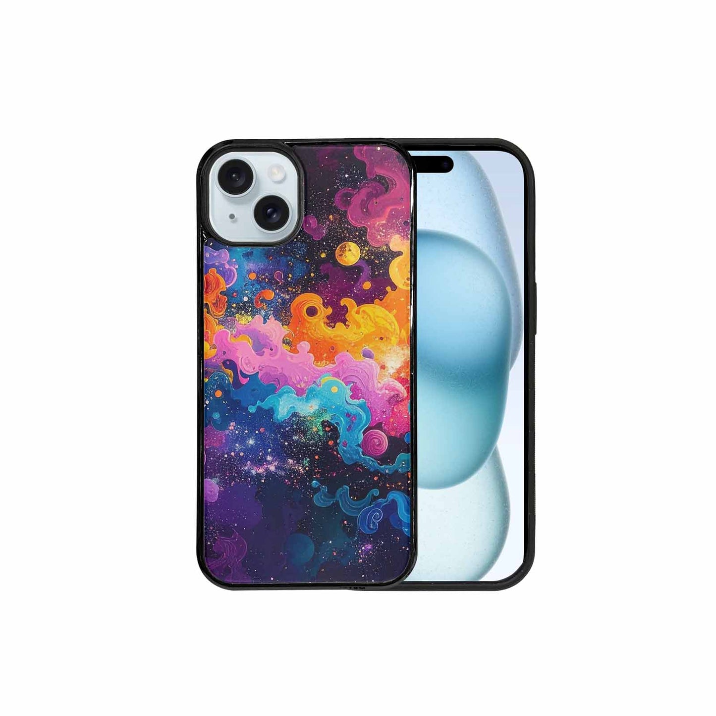 iPhone 15 Plus Case — Cosmic Creature And Object Mashup Pattern, Personalized Phone Case
