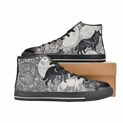 MEN'S Wolves Everywhere Collage High Top Canvas Surreal Sneakers