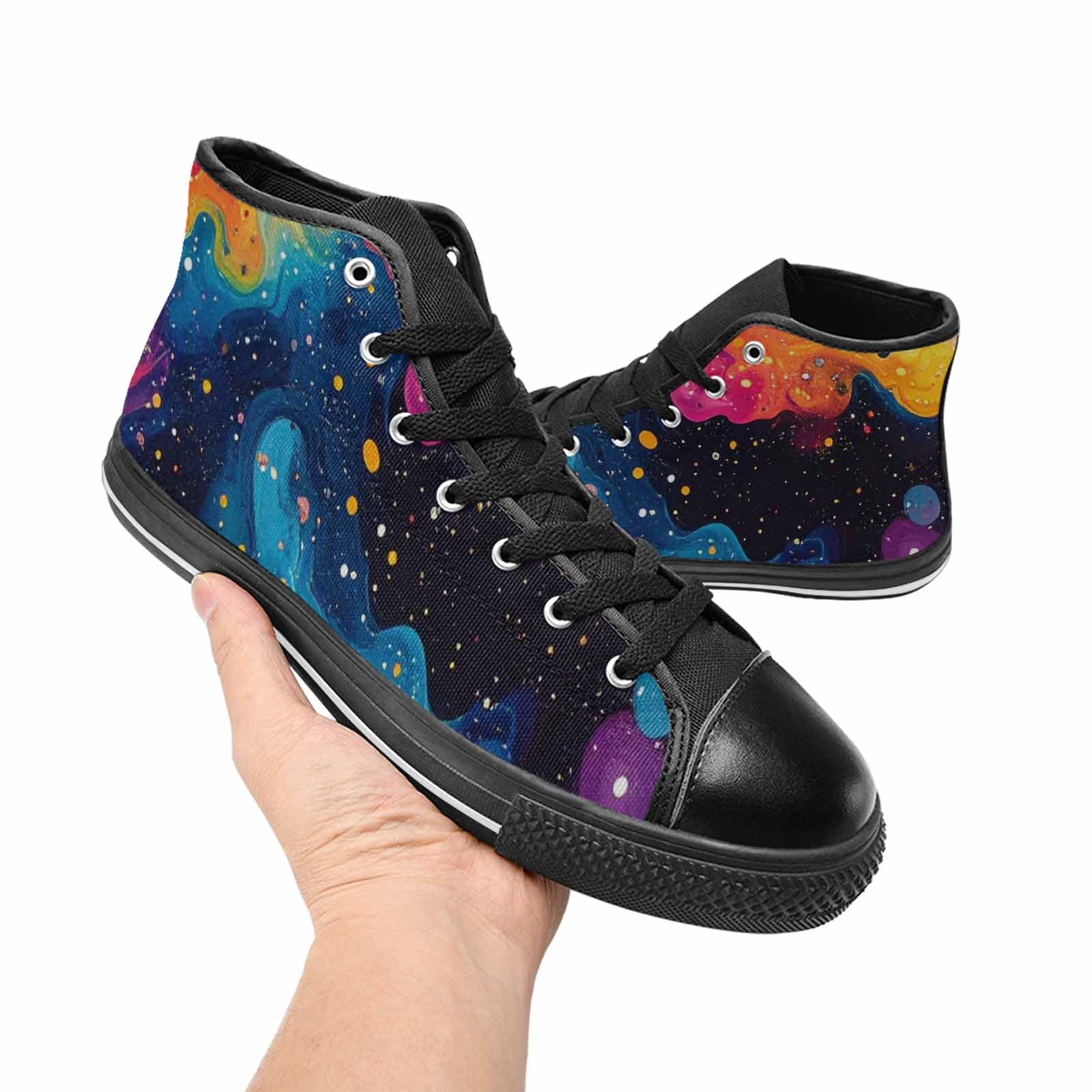 WOMEN'S Galaxy Art - High Top Canvas Cottagecore Custom Shoes