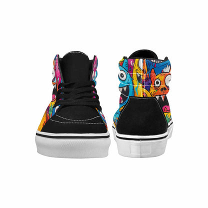 MEN'S Goofy Cartoon Monster High Top Canvas Cottagecore Custom Shoes