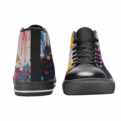 MEN'S Paint Splatter High Top Canvas Grunge Shoes