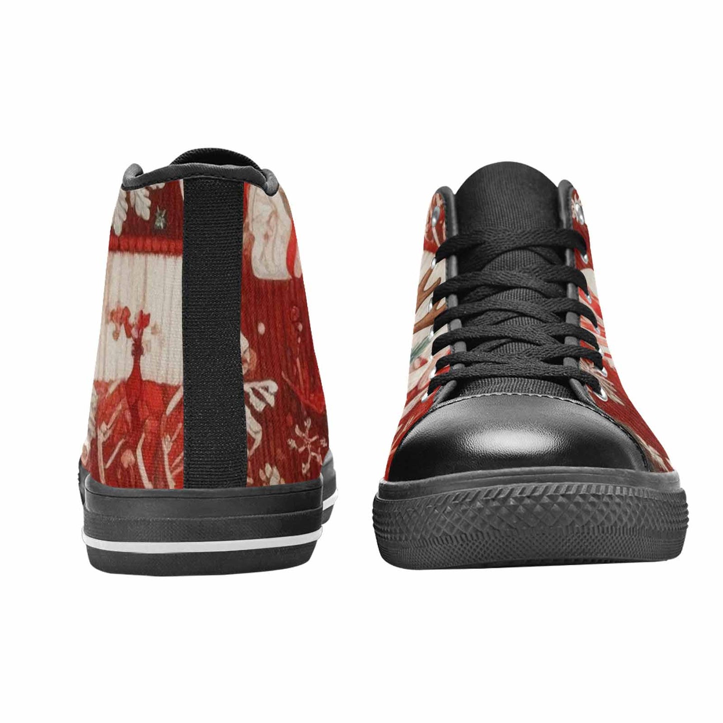 WOMEN'S Christmas Holly Snowflake High Top Canvas Cottagecore Shoes