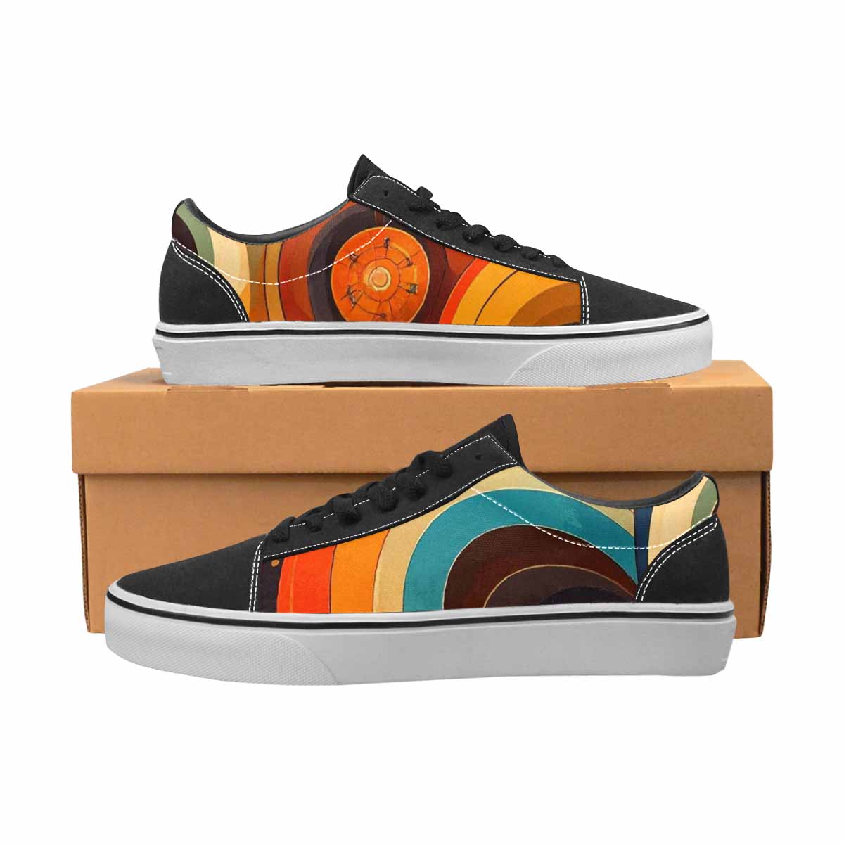 MEN'S Groovy 70S Peace Canvas Lace-Up Vivid Custom Shoes