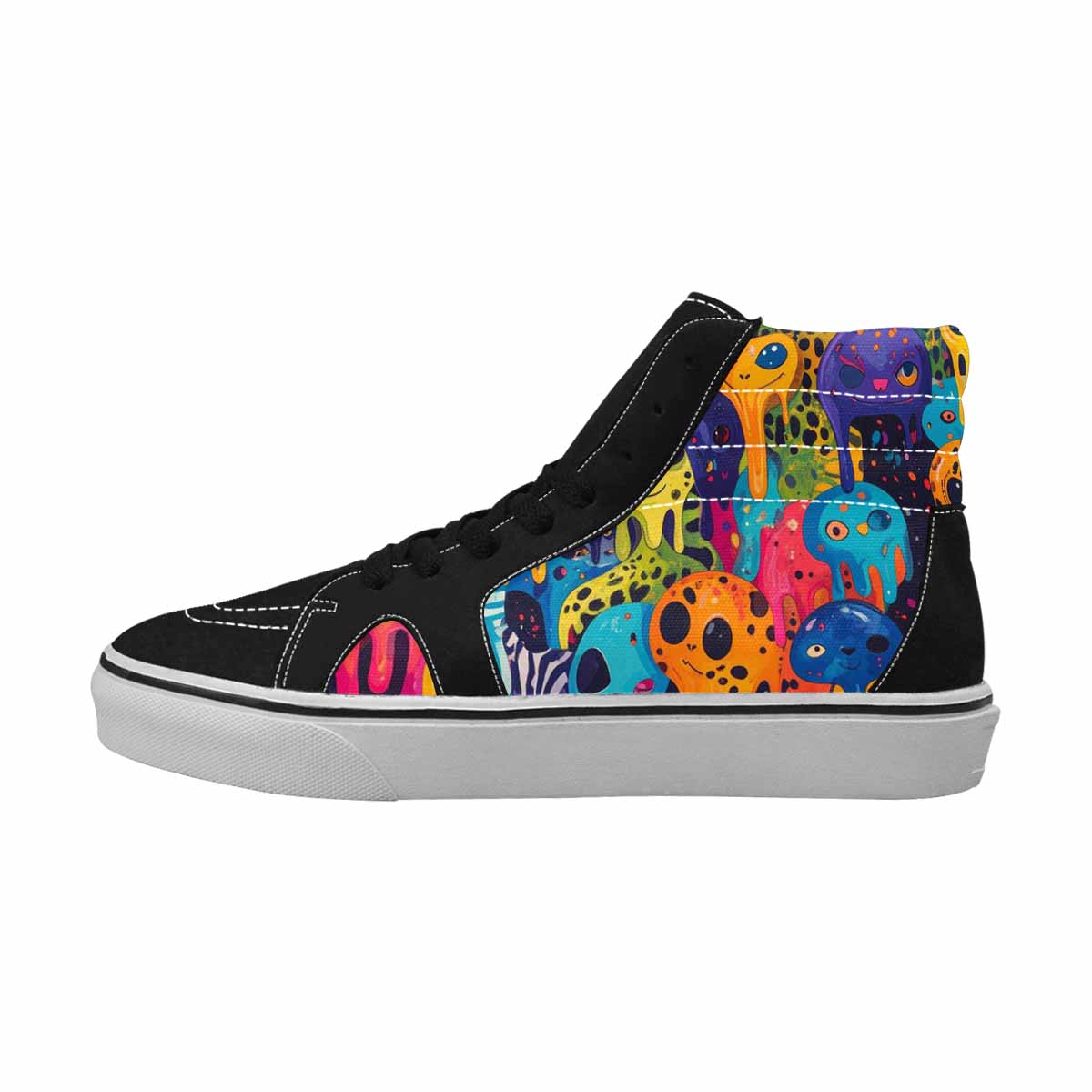 MEN'S Melting Aliens High Top Canvas Vibrant Chaos Sneakers