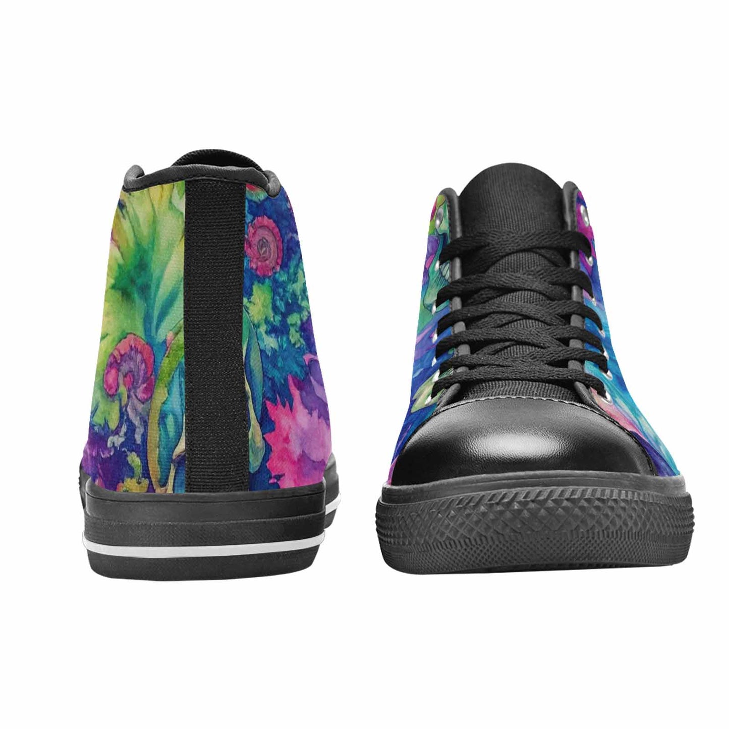 WOMEN'S Tie Dye Skulls Print High Top Canvas Y2K Custom Sneakers