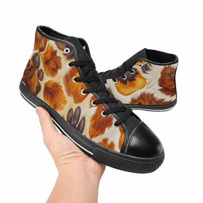 MEN'S Cow Animal Print High Top Canvas Surreal Custom Sneakers