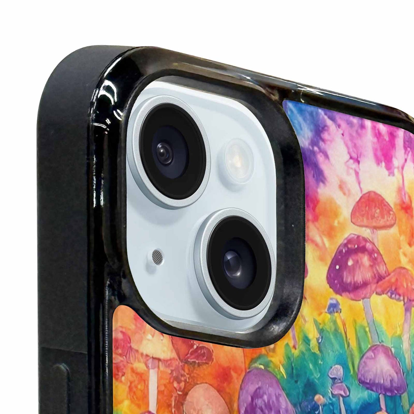 iPhone 15 Case — Mushrooms Tie Dyemushrooms Pat, Original Design Phone Case
