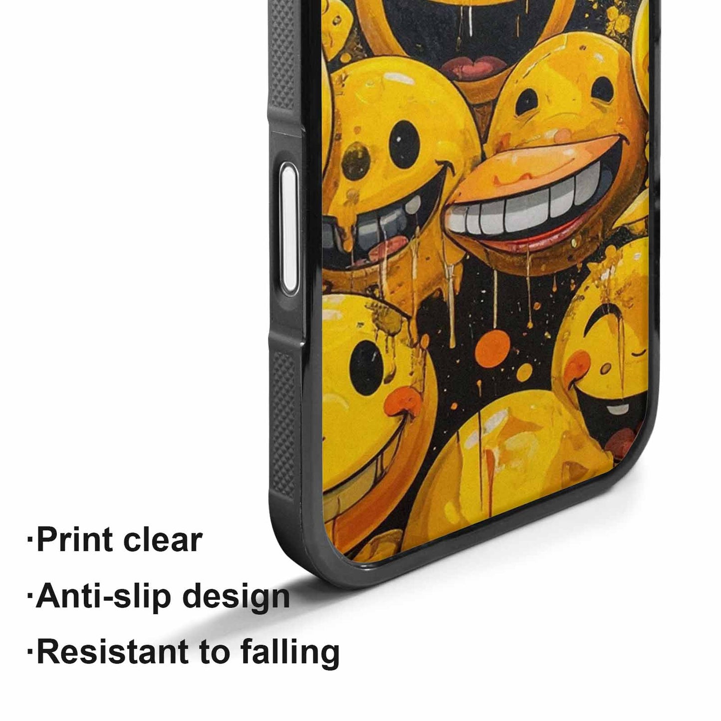 iPhone 17 Case — Melting Moon Smiley Yellow Original Art, Custom Phone Case