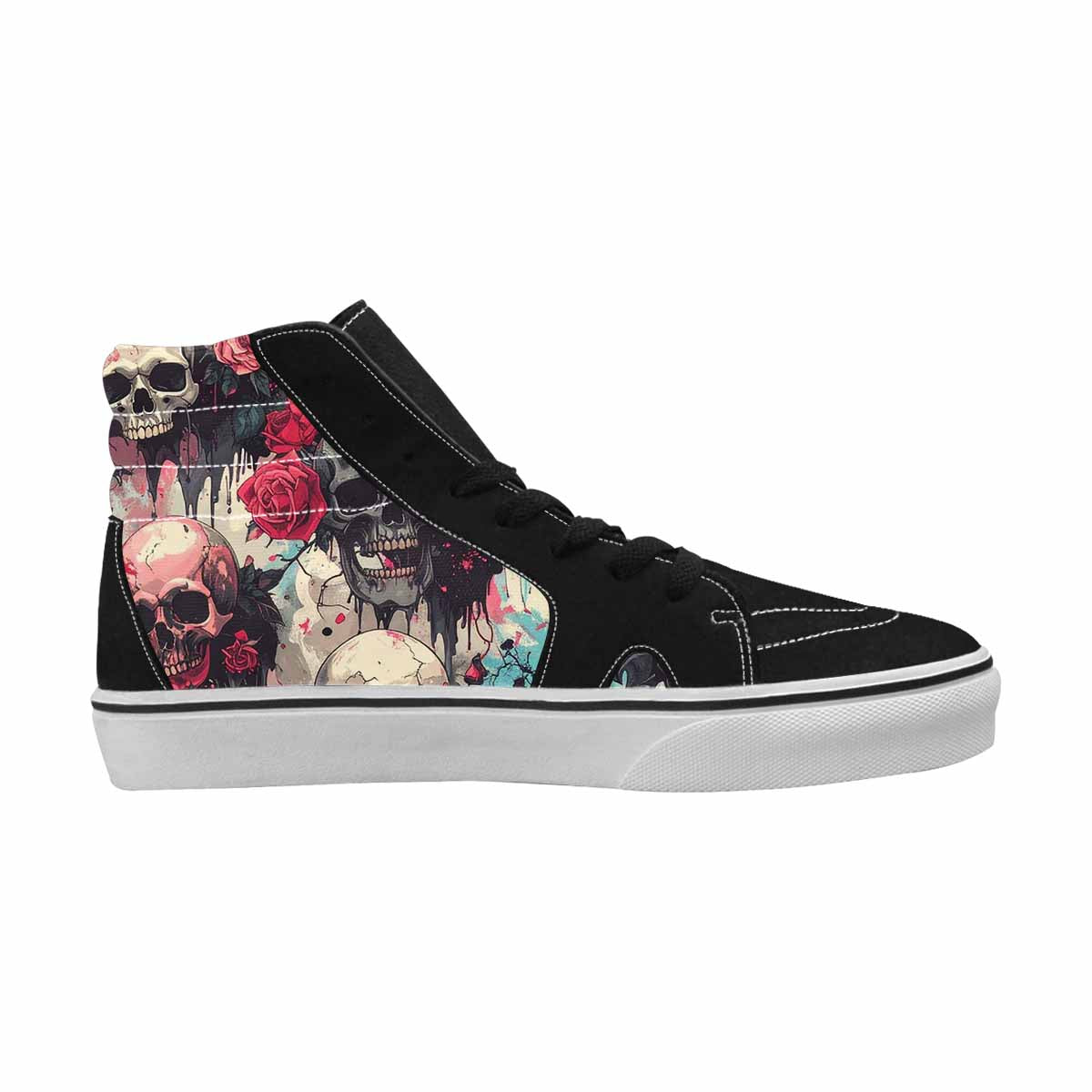 MEN'S Skulls Roses Skulls Roses High Top Canvas Surreal Shoes