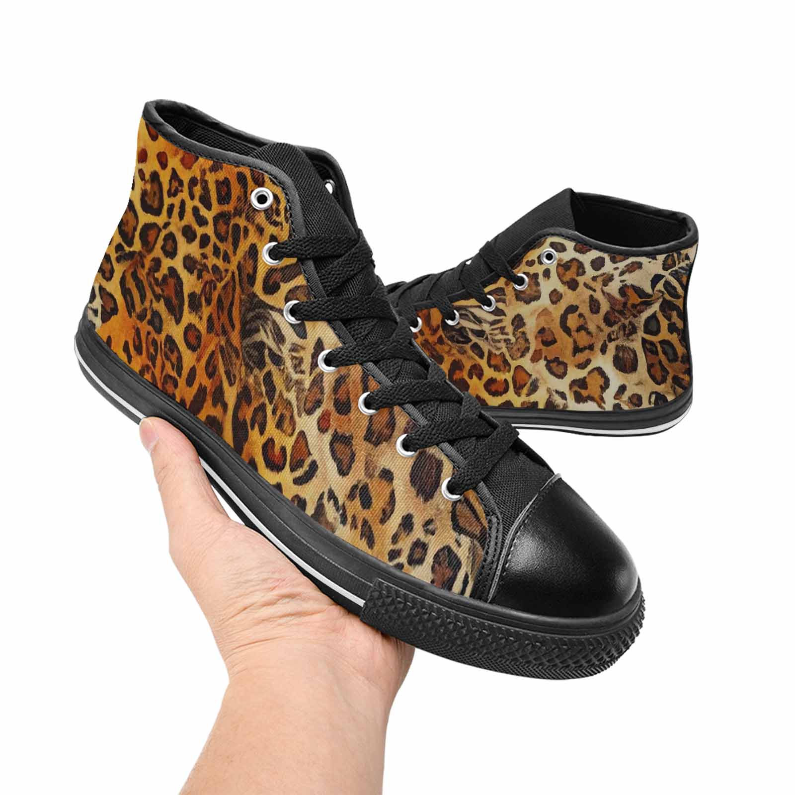 WOMEN'S Animal Print High Top Canvas Neon Fantasy Custom Sneakers