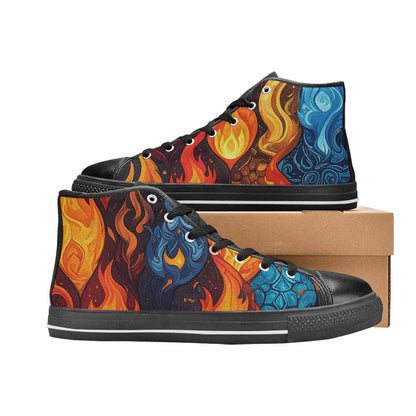 MEN'S Fire Flame High Top Canvas Cottagecore Shoes