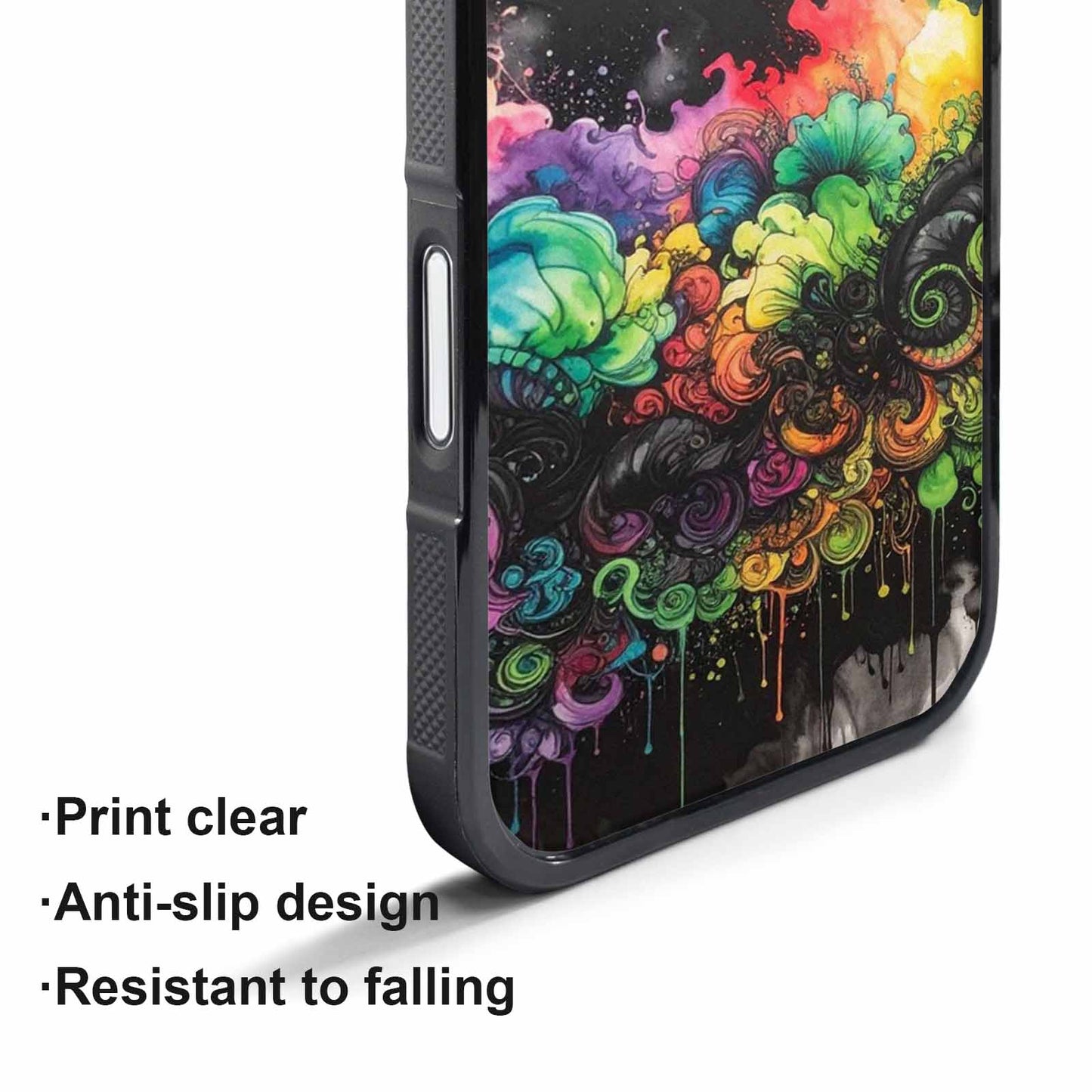 iPhone 17 Pro Case — Black Green Ink Tie Dye Tie, Custom Phone Case