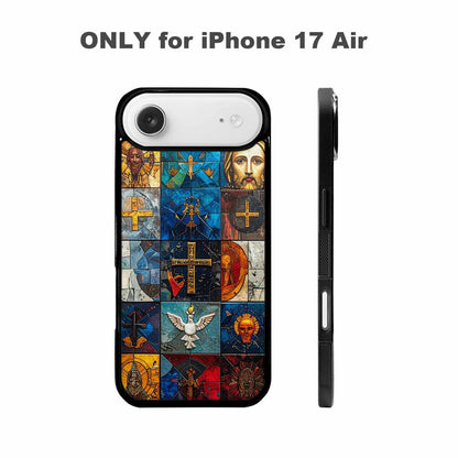 iPhone 17 Air Case — Jesus Face Small Cross And Original, Custom Printed Phone Case