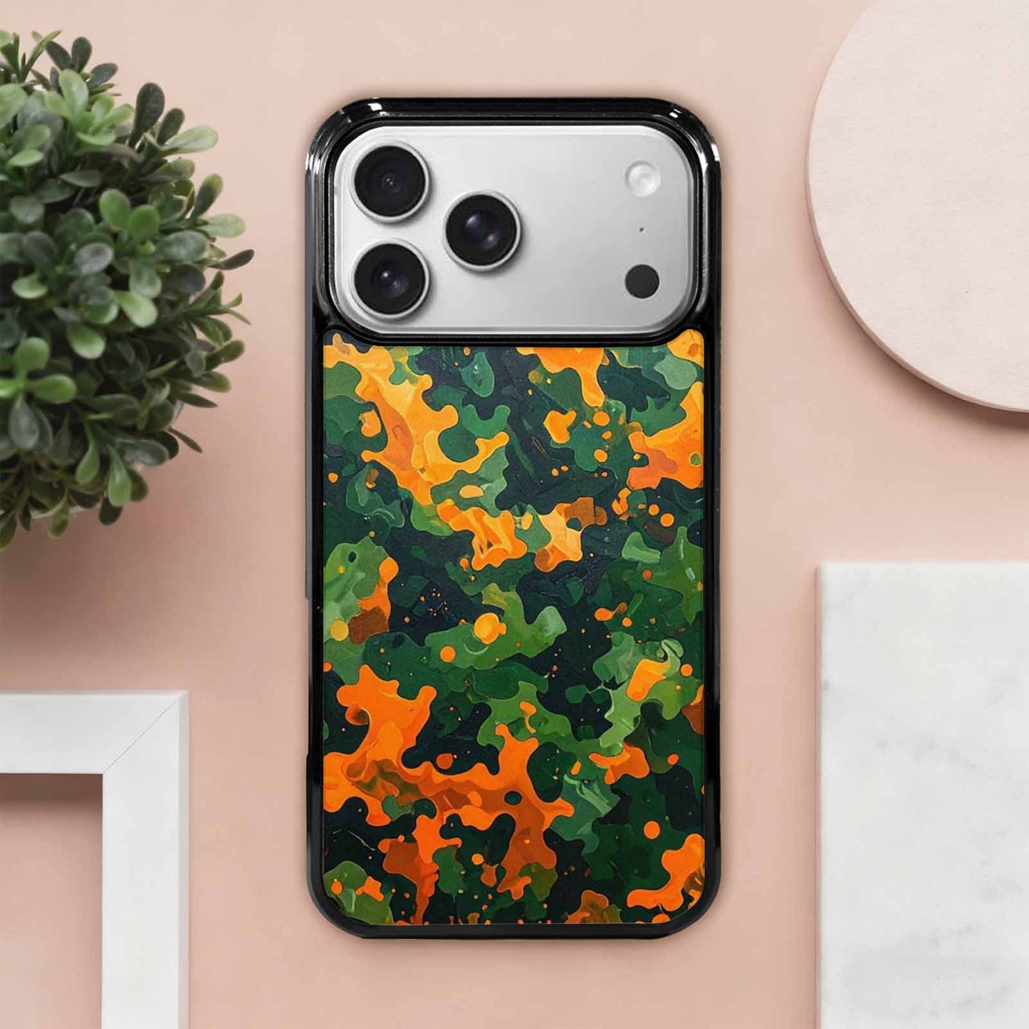 iPhone 17 Pro Max Case — Small Military Camouflage Blotch Camo, Original Design Phone Case