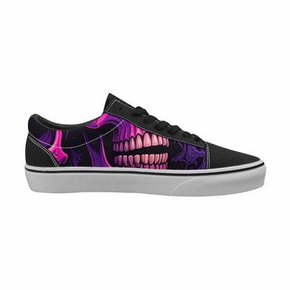 WOMEN'S Pink + Purple Skeletons Lace-Up Canvas Vivid Custom Sneakers