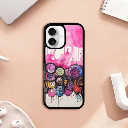 iPhone 17 Case — Tie Dye Swirls Black Tie Dye, Custom Phone Case