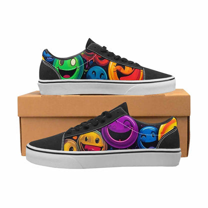 WOMEN'S Smiley Faces × Glow Lace-Up Canvas Surreal Custom Shoes