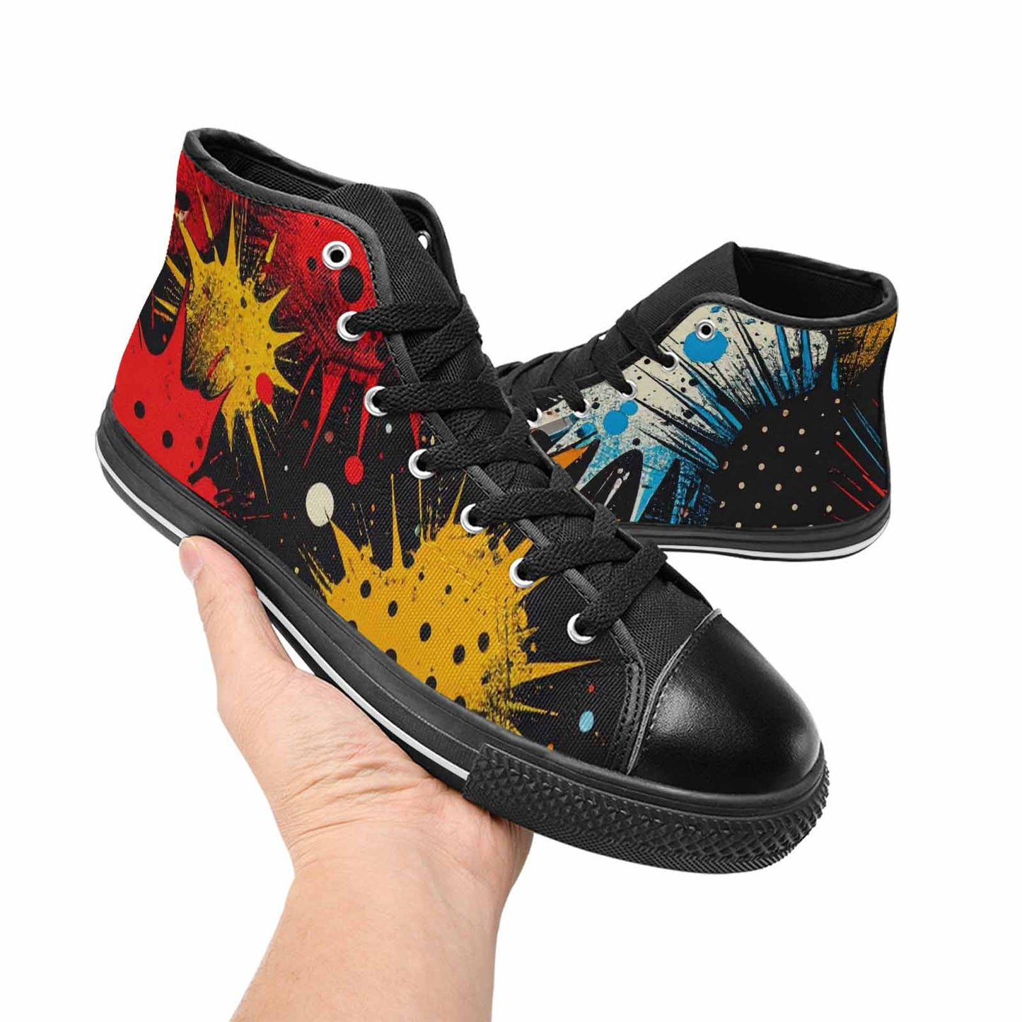 MEN'S Comic Book Halftone High Top Canvas Surreal Sneakers