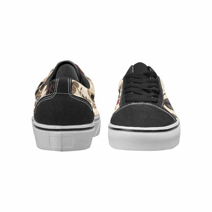 WOMEN'S Skulls - Roses Canvas Lace-Up Vivid Sneakers