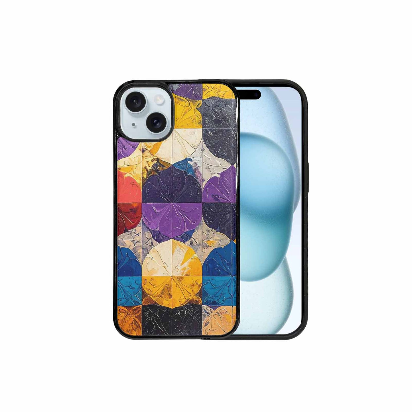 iPhone 15 Plus Case — Nonbinary Flag Color Theme Small Rainbow, Personalized Phone Case