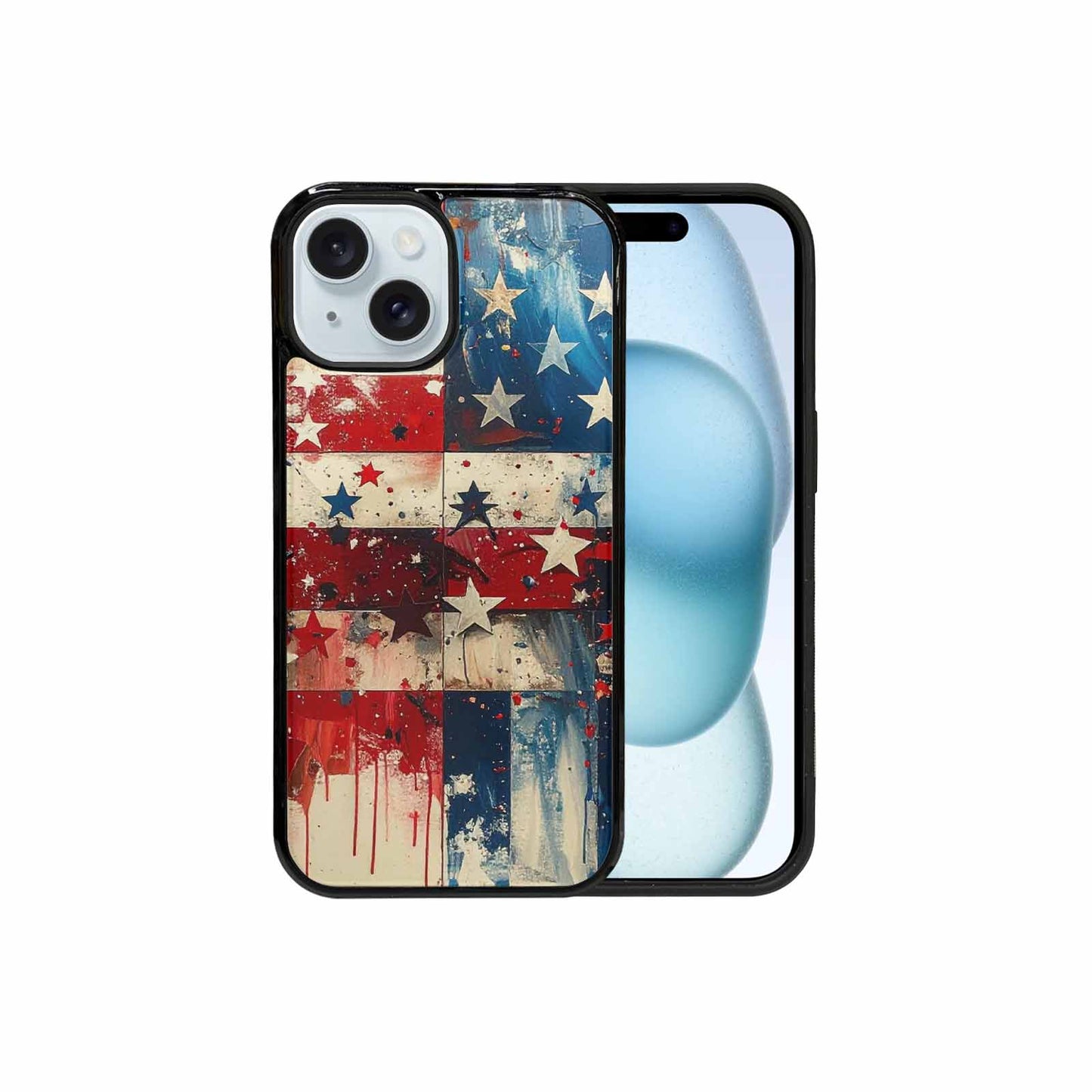 iPhone 15 Case — Patriotic Stars And Stripes American Stars, Custom Art Phone Cover
