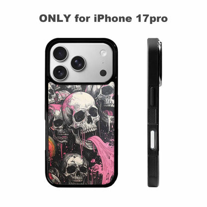 iPhone 17 Pro Case — Rainbow From Skulls Mouth Black Gothic, Custom Printed Phone Case