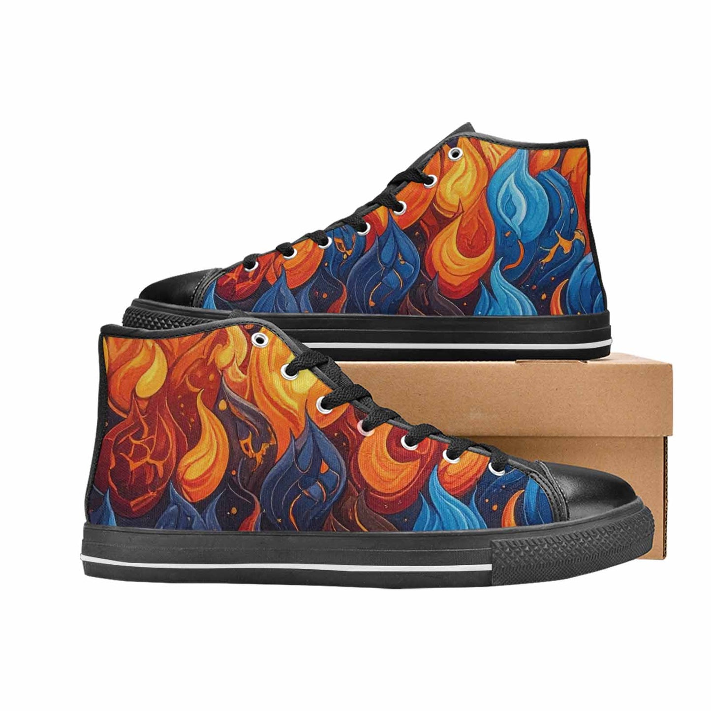 MEN'S Fire Flame High Top Canvas Aesthetic Sneakers