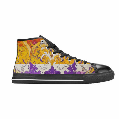 MEN'S Nonbinary Flag Color High Top Canvas Surreal Custom Sneakers