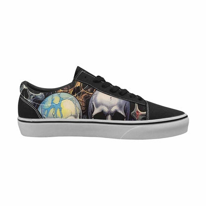 WOMEN'S Rainbow From Skull S Lace-Up Canvas Grunge Custom Shoes