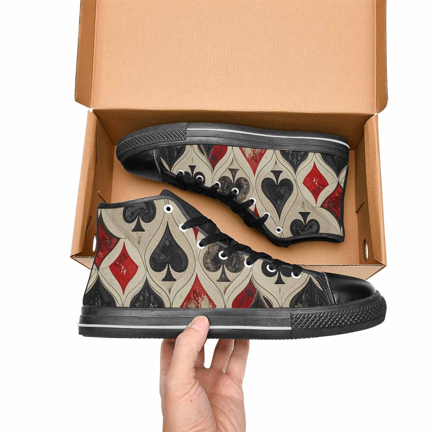 MEN'S Playing Card Suit High Top Canvas Y2K Sneakers