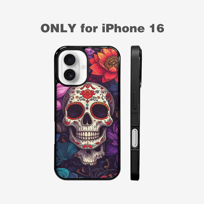 iPhone 16 Case — Lotus Skulls, Unique Phone Case Design