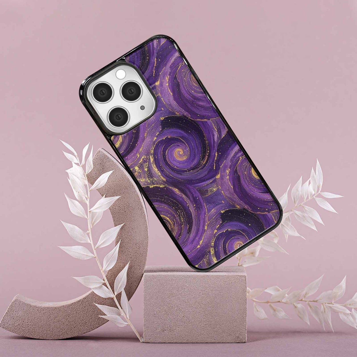 iPhone 15 Pro Max Case — Swirling Brushstroke Starry Night Texture Blended, Original Design Phone Case